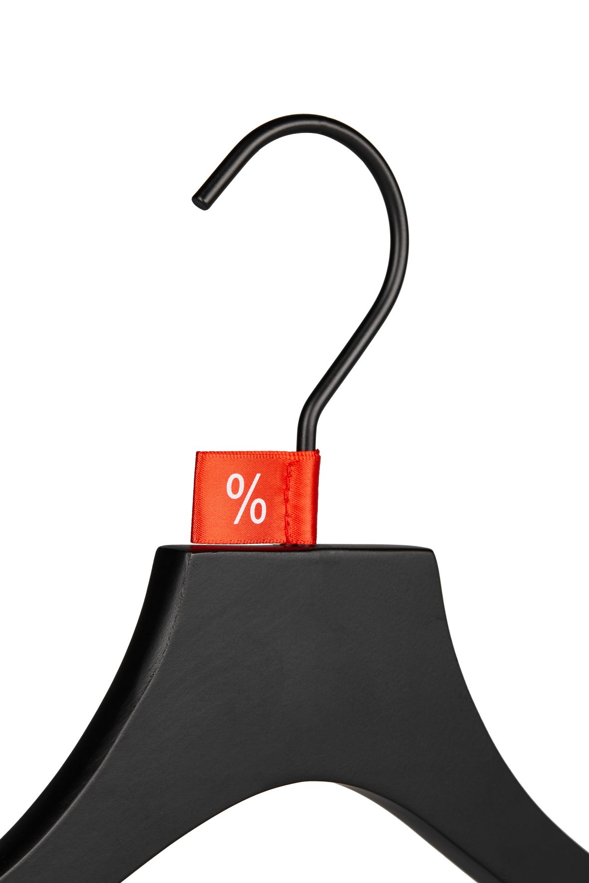 Satin Bügelfahne "%"