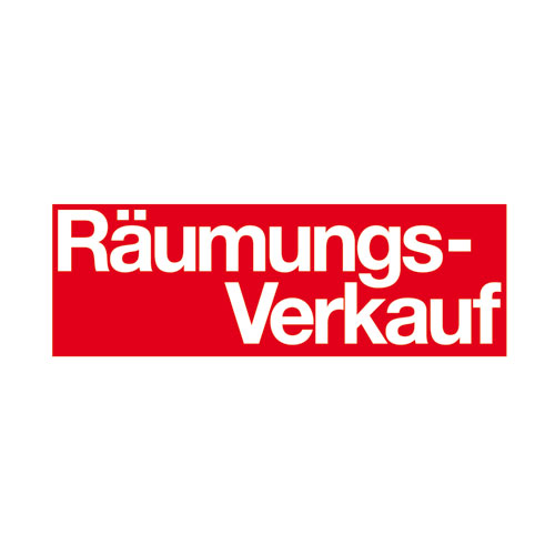 Aufkleber 'Räumungsverkauf' rot