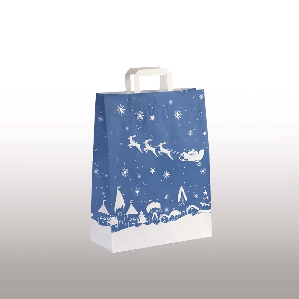 Papiertasche Weihnachten Schlitten