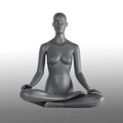 Mannequin femme yoga tête abstraite