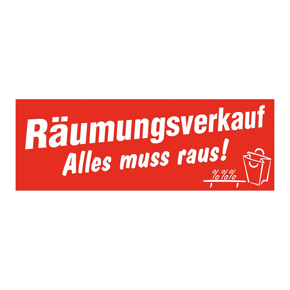 Aufkleber Räumungsverkauf-Alles muss raus!"